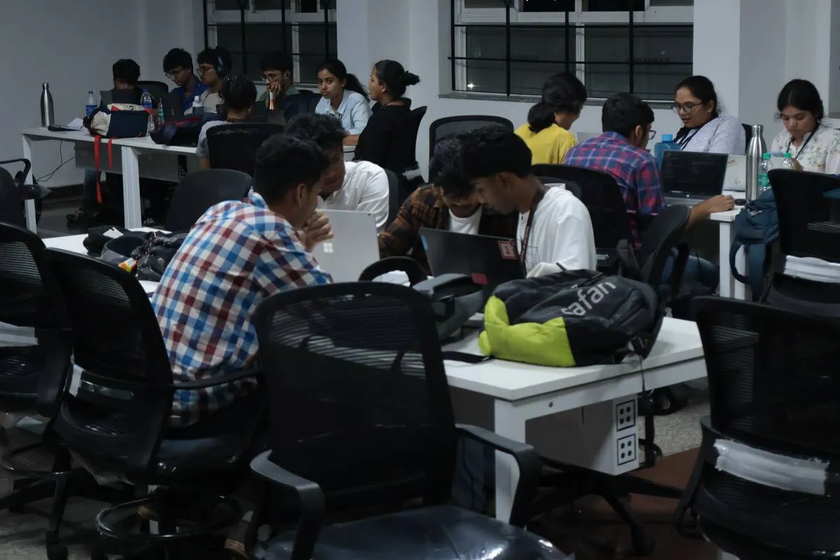Participants hacking in the lab